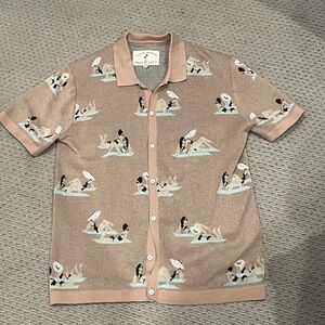 Free Planet Beige Graphic Men's Shirt